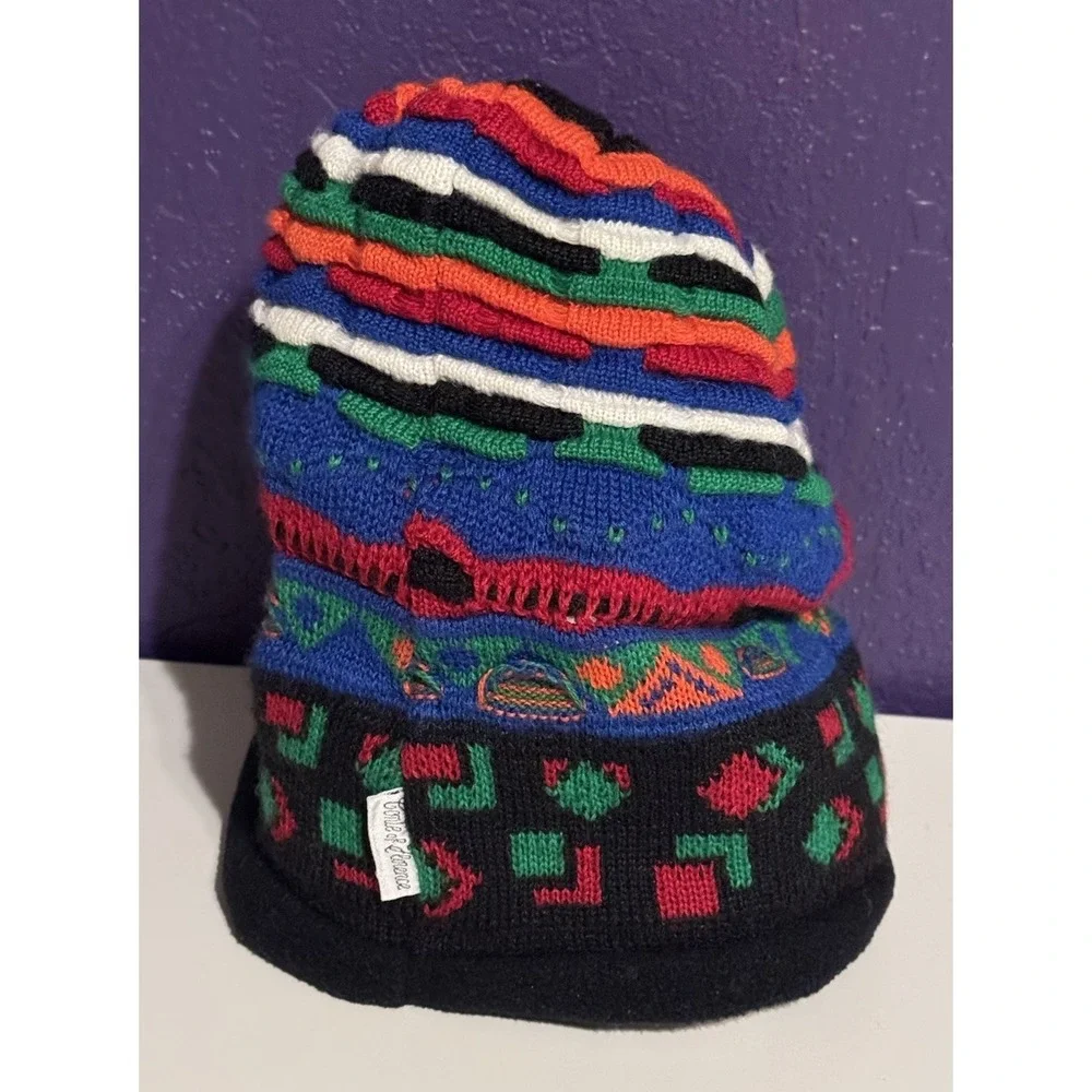 Vintage Conte Of Florence Beanie Hat Toque 3D Knit Coogi Made In Italy Wool
